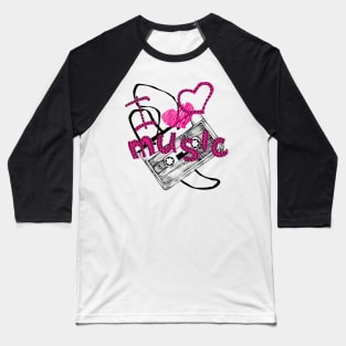 I Love Music Baseball T-Shirt